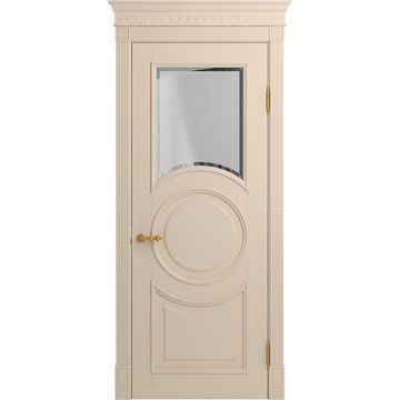 Межкомнатная дверь массив бука Viporte Лацио Амбиенте ваниль остекление 1