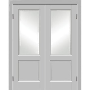 Двустворчатая распашная дверь Кобальт 33 манхэттен остеклённая