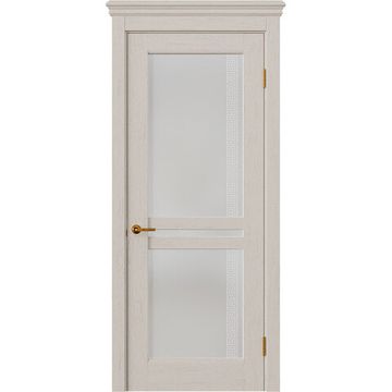 Межкомнатная дверь массив дуба селект Alvero Афина мускато остеклённая