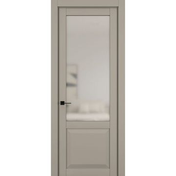 Межкомнатная дверь керамик NC 4 бежевый остеклённая