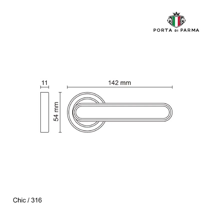 Дверная ручка на розетке Porta Di Parma Chic матовый кофе