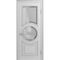 Межкомнатная дверь массив бука Viporte Лацио Амбиенте белая эмаль патина серебро остекление 2