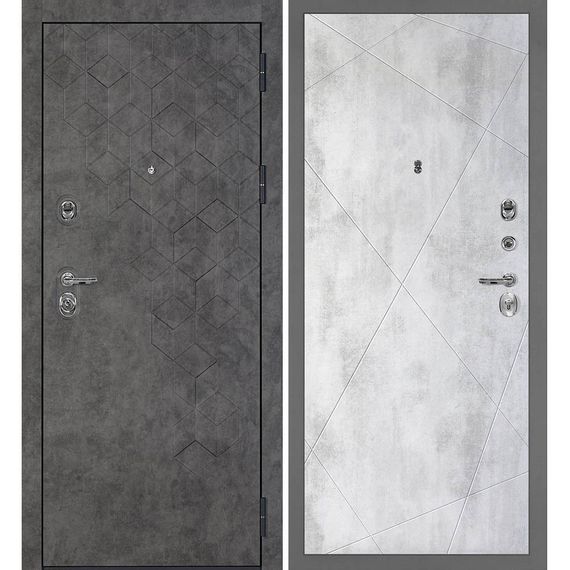 Входная дверь Тетра-126 панель фрезерованная PR-103 бетон