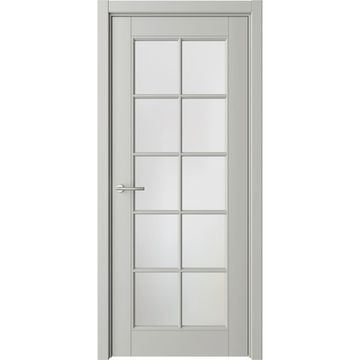 Межкомнатная дверь эмаль Классика 5 серая остеклённая