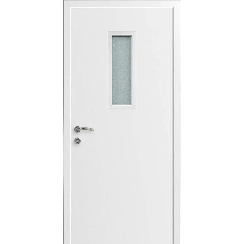 Дверь противопожарная деревянная CPL EI30 белая RAL 9010 со стеклом