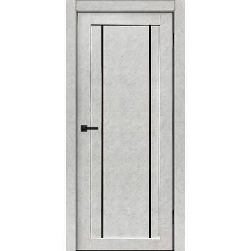 Межкомнатная дверь экошпон Сигма 30 белый мрамор остеклённая