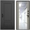 Входная дверь Шэбби чёрный силк панель зеркало Maxi варм грей