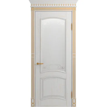 Межкомнатная дверь массив ясеня Viporte Бристоль аворио патина золото остеклённая
