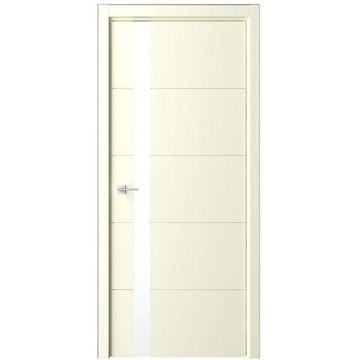 Межкомнатная дверь эмаль Геометрия 7 слоновая кость остеклённая