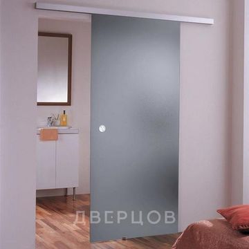 Стеклянная раздвижная дверь Лайт серая матовая