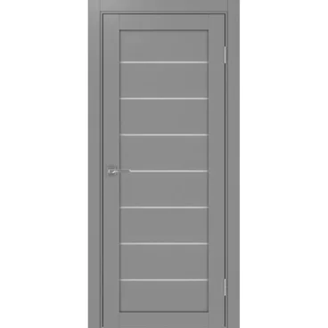 Межкомнатная дверь экошпон Турин 508.12 серый остеклённая