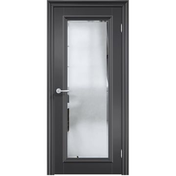 Межкомнатная дверь эмаль Дверцов Брессо 1 цвет сигнальный чёрный RAL 9004 остеклённая