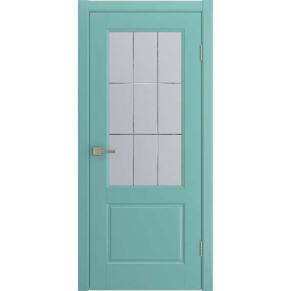 Фото двери Патриция бирюзовая эмаль RAL 6027 со стеклом