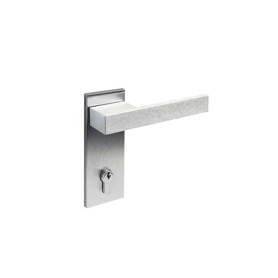 Дверная ручка Comit Profil Doors 360PL на планке PL65 хром матовый с цилиндром