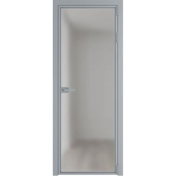 Алюминиевая межкомнатная дверь 1AХ серебро остеклённая