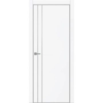 Межкомнатная дверь экошпон Uberture Tamburat 4105 аляска кромка алюминиевая матовая глухая