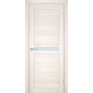 Межкомнатная дверь экошпон Мариам Техно-703 сандал бежевый стекло сатинат белый