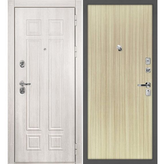 Входная дверь Гера 2 дуб филадельфия крем панель гладкая эвкалипт австралийский