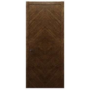 Межкомнатная дверь массив дуба Alvero Флэт-I орех золотой глухая