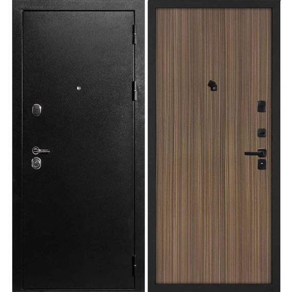 Входная дверь С-1 титан чёрный панель гладкая эвкалипт испанский