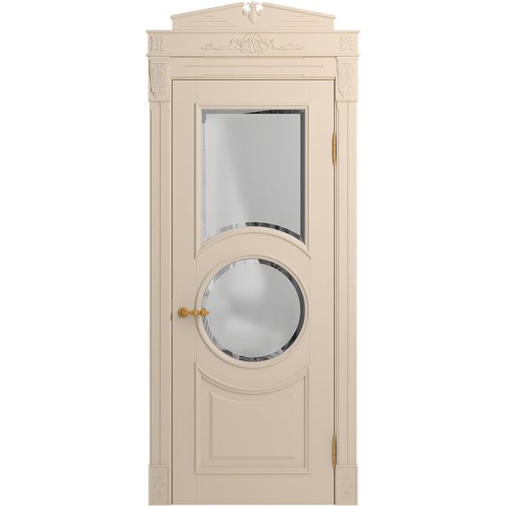 Межкомнатная дверь массив бука Viporte Лацио Амбиенте ваниль остекление 2