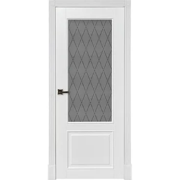 Межкомнатная дверь эмаль Классик 4 белая остеклённая