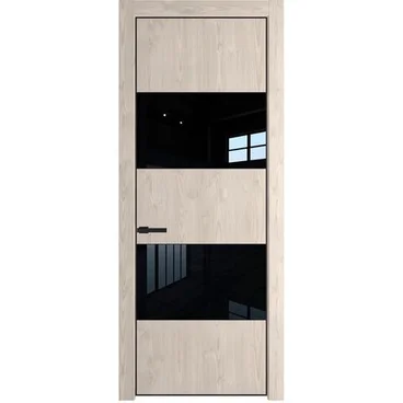 Межкомнатная дверь 22NA каштан светлый остеклённая