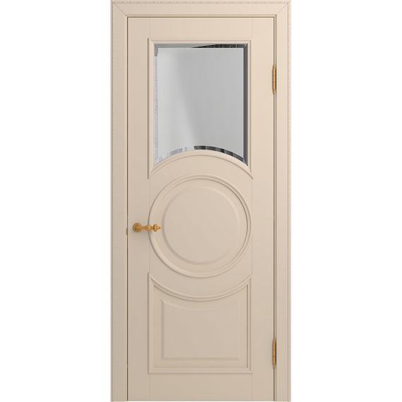 Межкомнатная дверь массив бука Viporte Лацио Амбиенте ваниль остекление 1