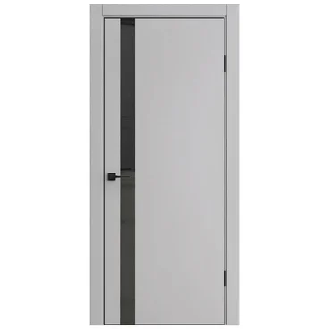 Межкомнатная дверь ПЭТ Квинто серая остеклённая