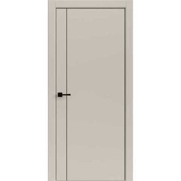 Межкомнатная дверь Light Geometry 4303 лофт бежевый кромка ABS чёрная глухая