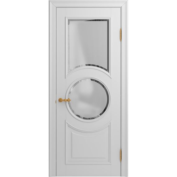 Межкомнатная дверь массив бука Viporte Лацио Амбиенте белая эмаль остекление 2