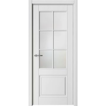 Межкомнатная дверь эмаль Классика 4 белая остеклённая