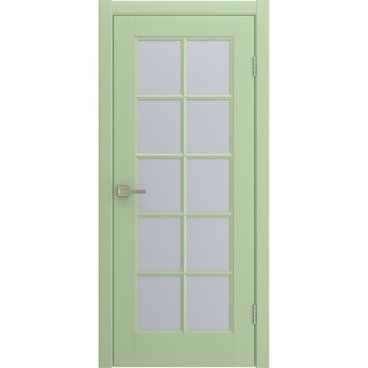 Межкомнатная дверь Аура фисташковая эмаль RAL 6019 со стеклом