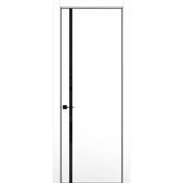Межкомнатная дверь керамик MN 5 снежный стекло чёрное