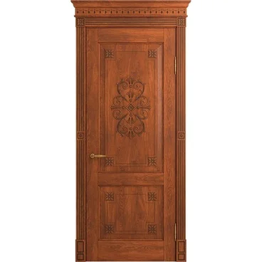 Межкомнатная дверь массив дуба Флоренция Декор коньяк патина шоколад глухая