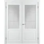 Фото двухстворчатой двери Патриция белая эмаль со стеклом