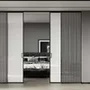 Алюминиевая стеклянная перегородка Классическая 1AG - 11AG чёрный матовый стекло триплекс белый