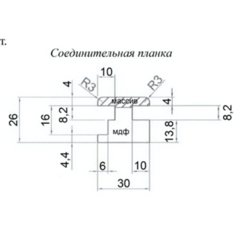 Соединительная планка MDF шпон бука Viporte