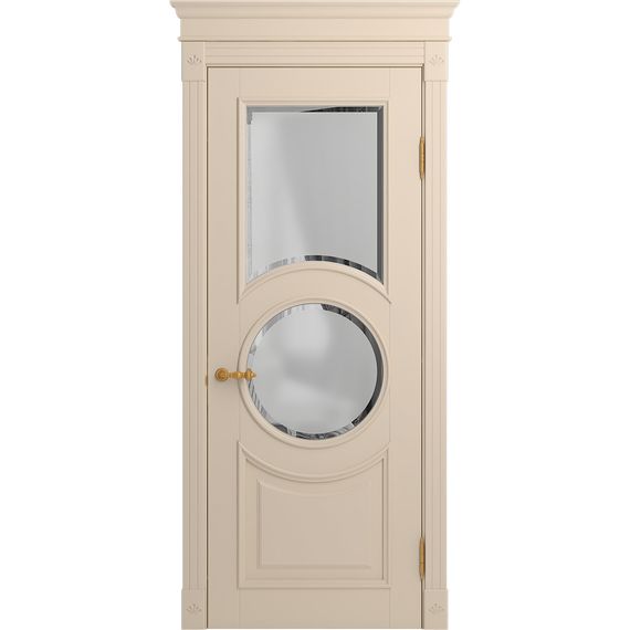 Межкомнатная дверь массив бука Viporte Лацио Амбиенте ваниль остекление 2