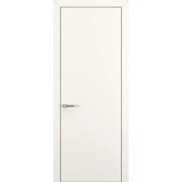 Межкомнатная дверь Квалитет К7 молочный с алюминиевой кромкой