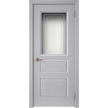 Межкомнатная дверь эмаль Текона Смальта 44 серая остеклённая