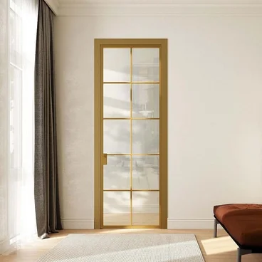 Межкомнатная алюминиевая дверь Loft-S 17 стекло прозрачное бесцветное