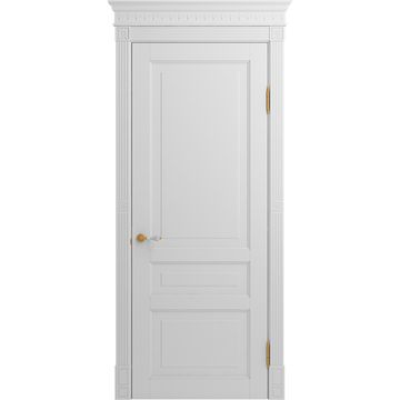 Межкомнатная дверь массив бука Viporte Бергамо белая эмаль глухая