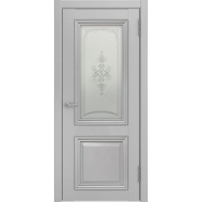 Межкомнатная дверь экошпон Luxor ЛУ-172 серая остеклённая