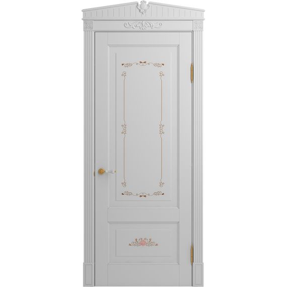 Межкомнатная дверь массив бука Viporte Бьелла Арт аворио патина золото глухая