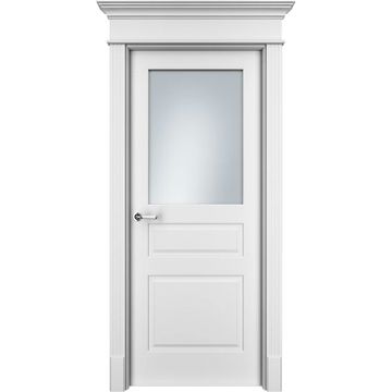 Межкомнатная дверь эмаль Ofram Прима 3 белая остеклённая