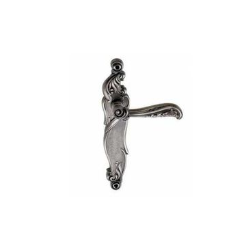 Ручка на планке для межкомнатной двери Rizo чёрное серебро