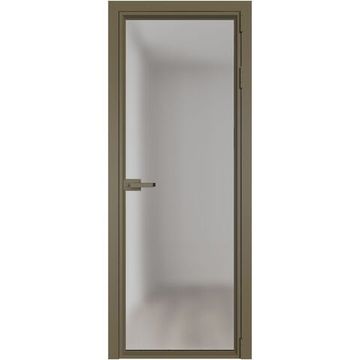 Алюминиевая межкомнатная дверь 1AV шампань остеклённая