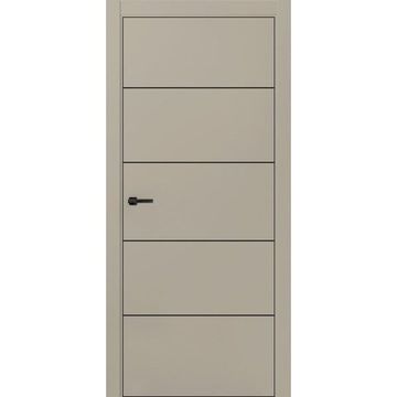 Межкомнатная дверь ПЭТ Silk-4 мокко кромка ABS чёрная молдинг