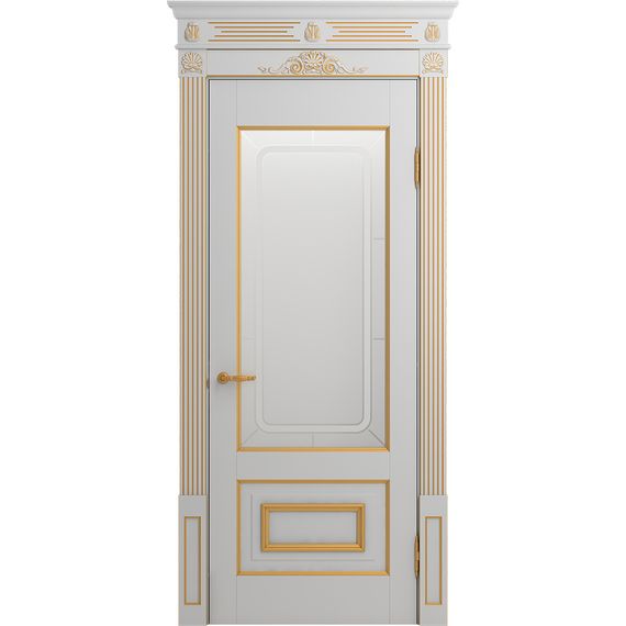 Межкомнатная дверь массив бука Viporte Неаполь аворио патина золото остеклённая
